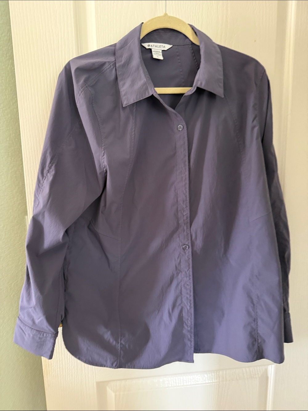 Athleta Purple Button-Front Shirt